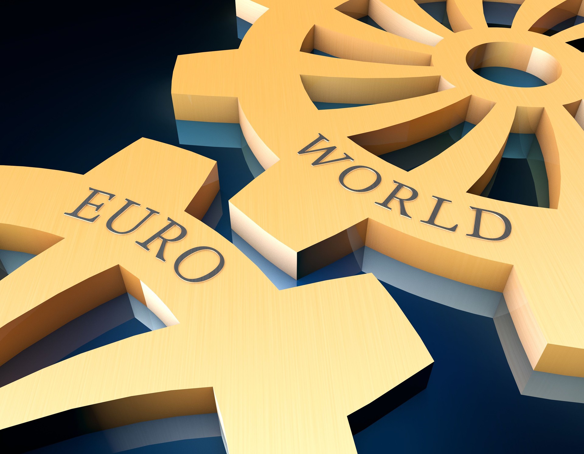 Ingranaggi e parole, lavoro di squadra e cooperazione, influenza reciproca e win-win, sterlina e mondo